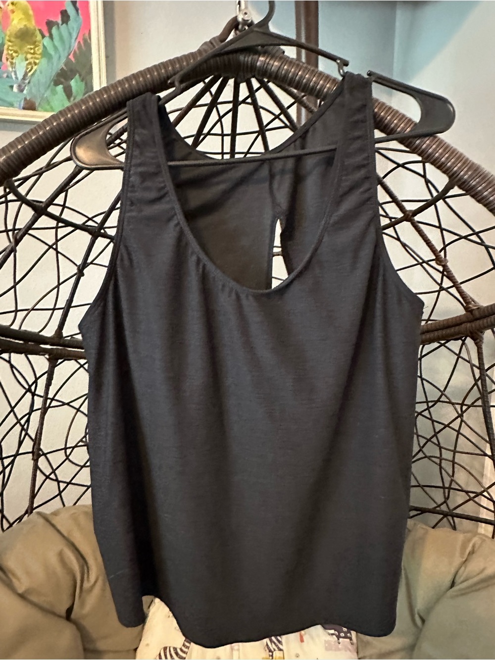 Kona Sol Black Scoop Back Tank Top